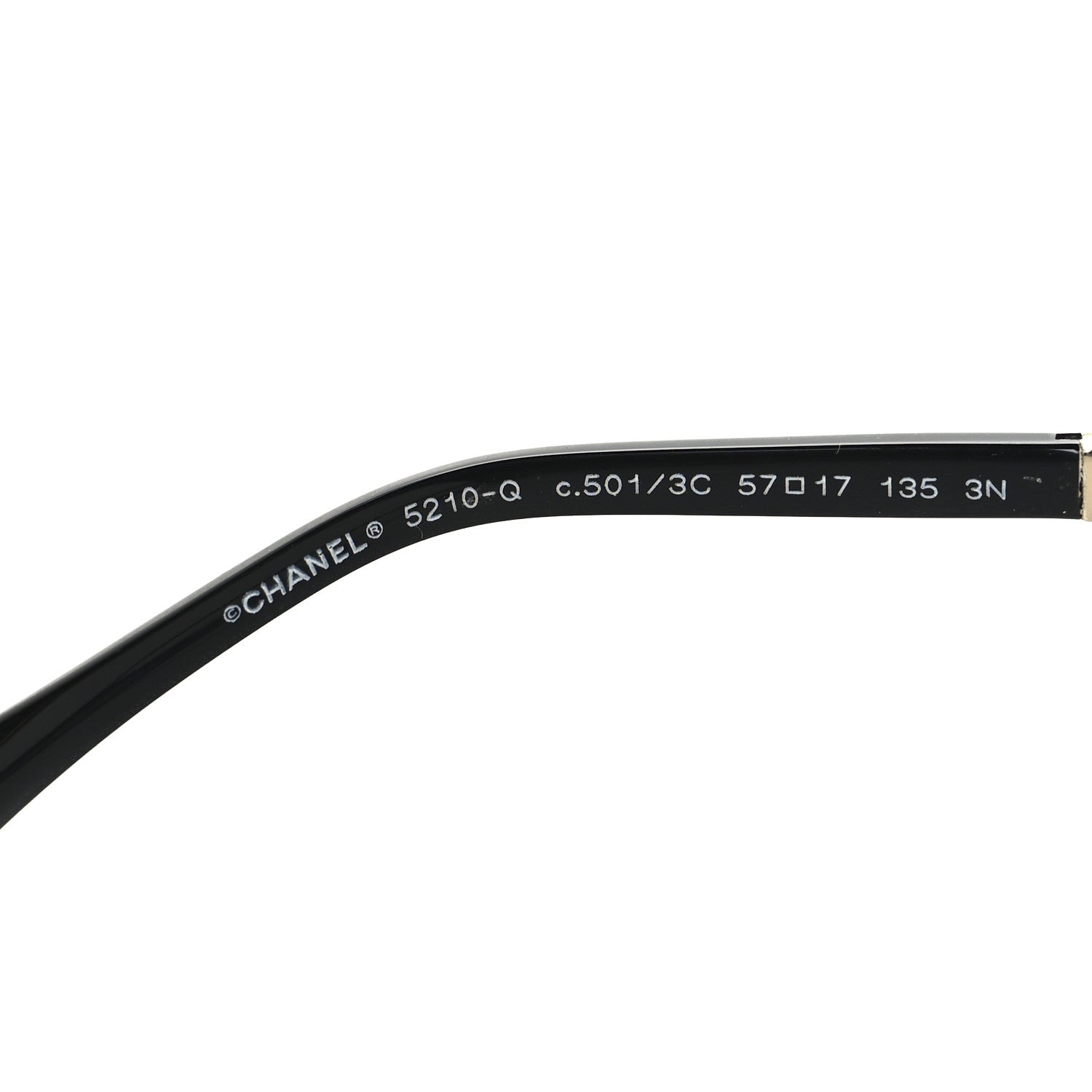 Chanel Lambskin Square Chain Sunglasses 5210-Q Black 5 of 7