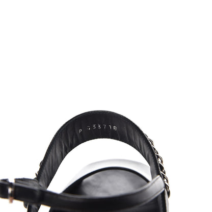 Chanel Lambskin CC Chain Sandals 39 Black 8 of 9