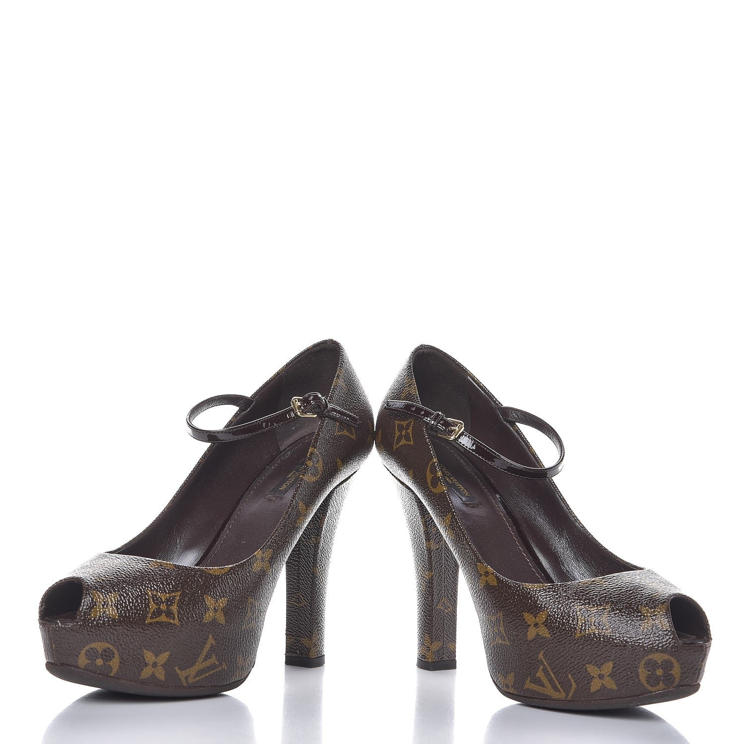 Louis Vuitton Patent Monogram Fetish Vanity Platform Pumps 39 6 of 13