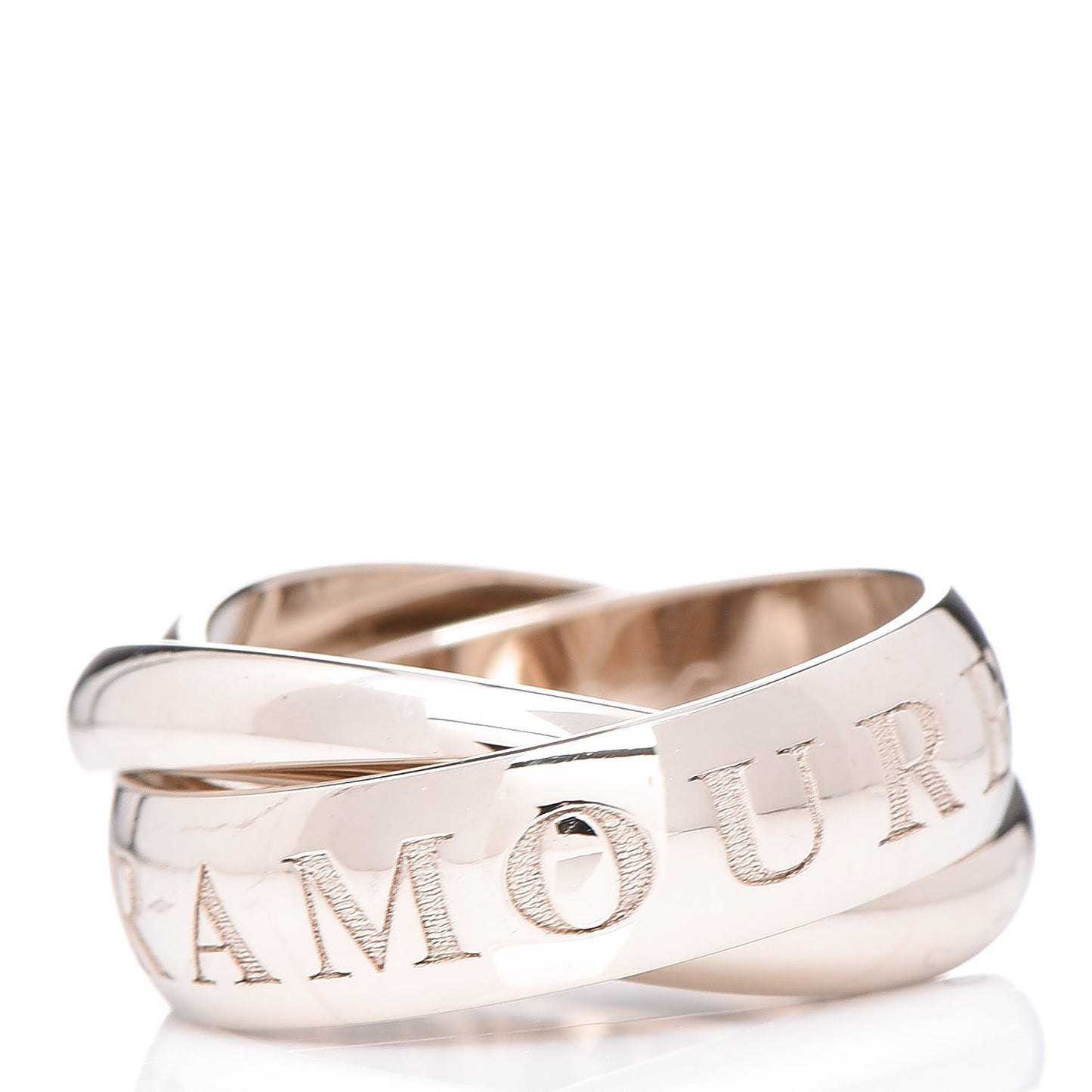 18K White Gold 98 Xmas Limited Trinity Ring 49 4.75