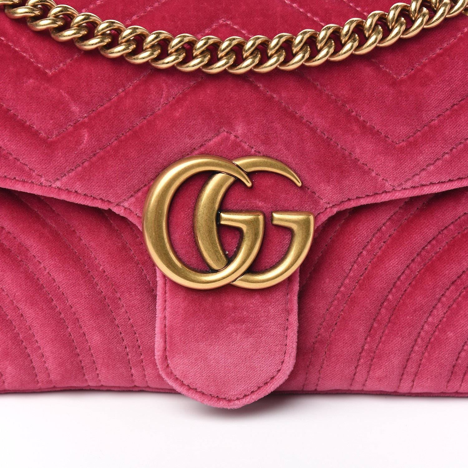 Gucci Velvet Matelasse Small GG Marmont Shoulder Bag Light Raspberry Rose 8 of 8