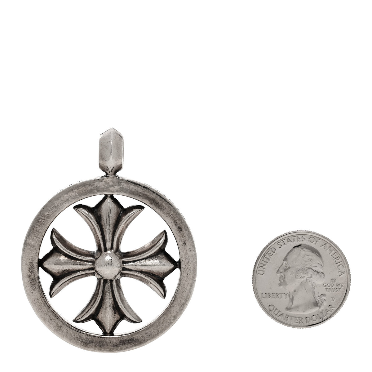 Sterling Silver Large Maltese Cross Pendant