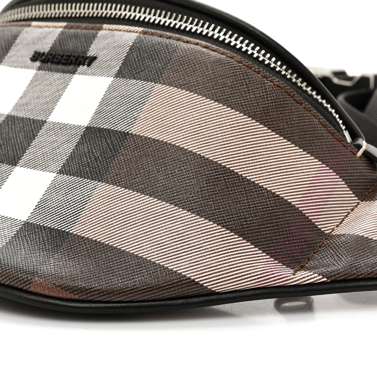 E-canvas Check Mini Cason Bum Bag Dark Birch Brown