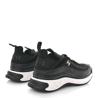 Chanel Velvet Calfskin Mixed Fibers CC Sneakers 40 Black 4 of 9