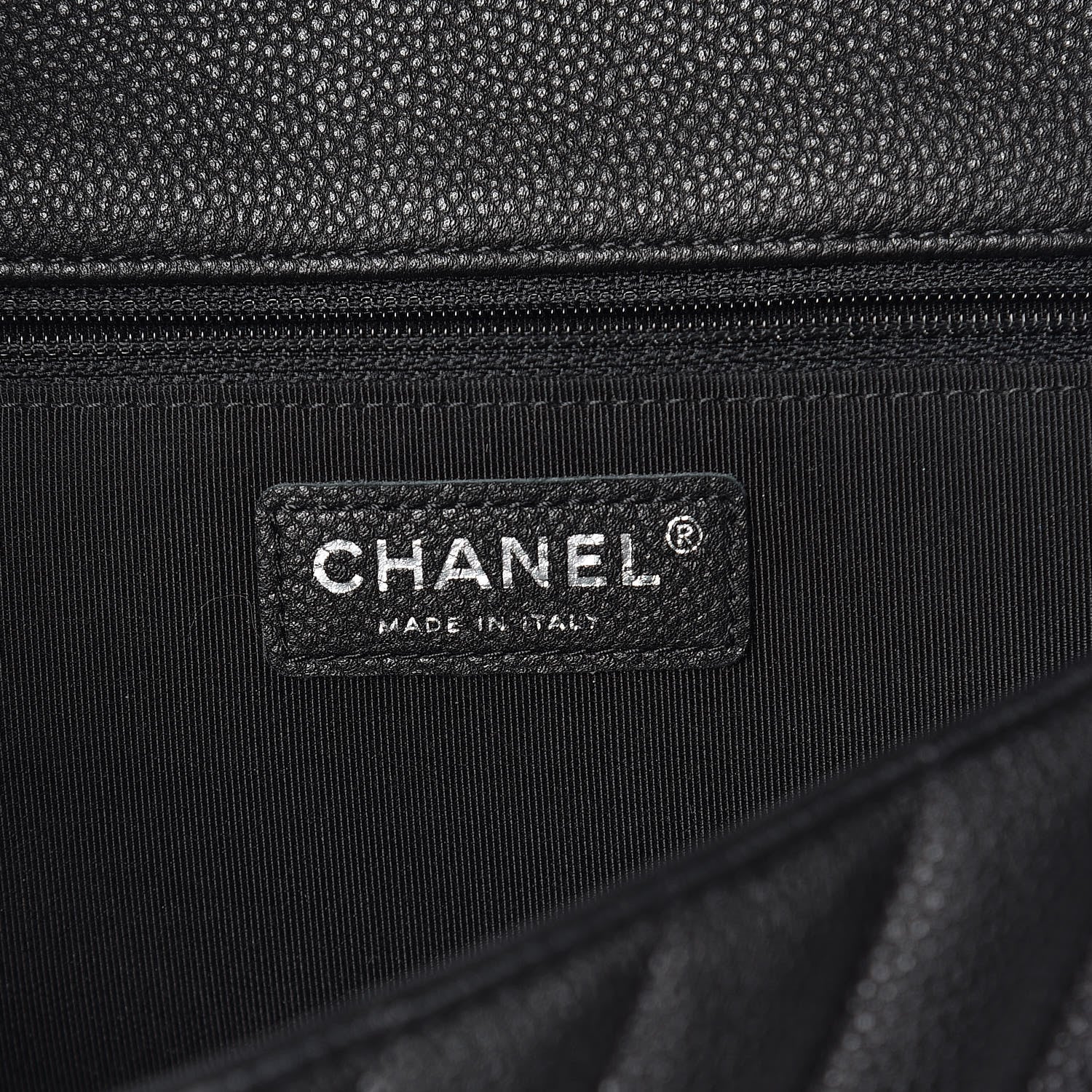 Chanel Caviar Chevron Quilted Large Puffy CC Flap Black 8 of 11