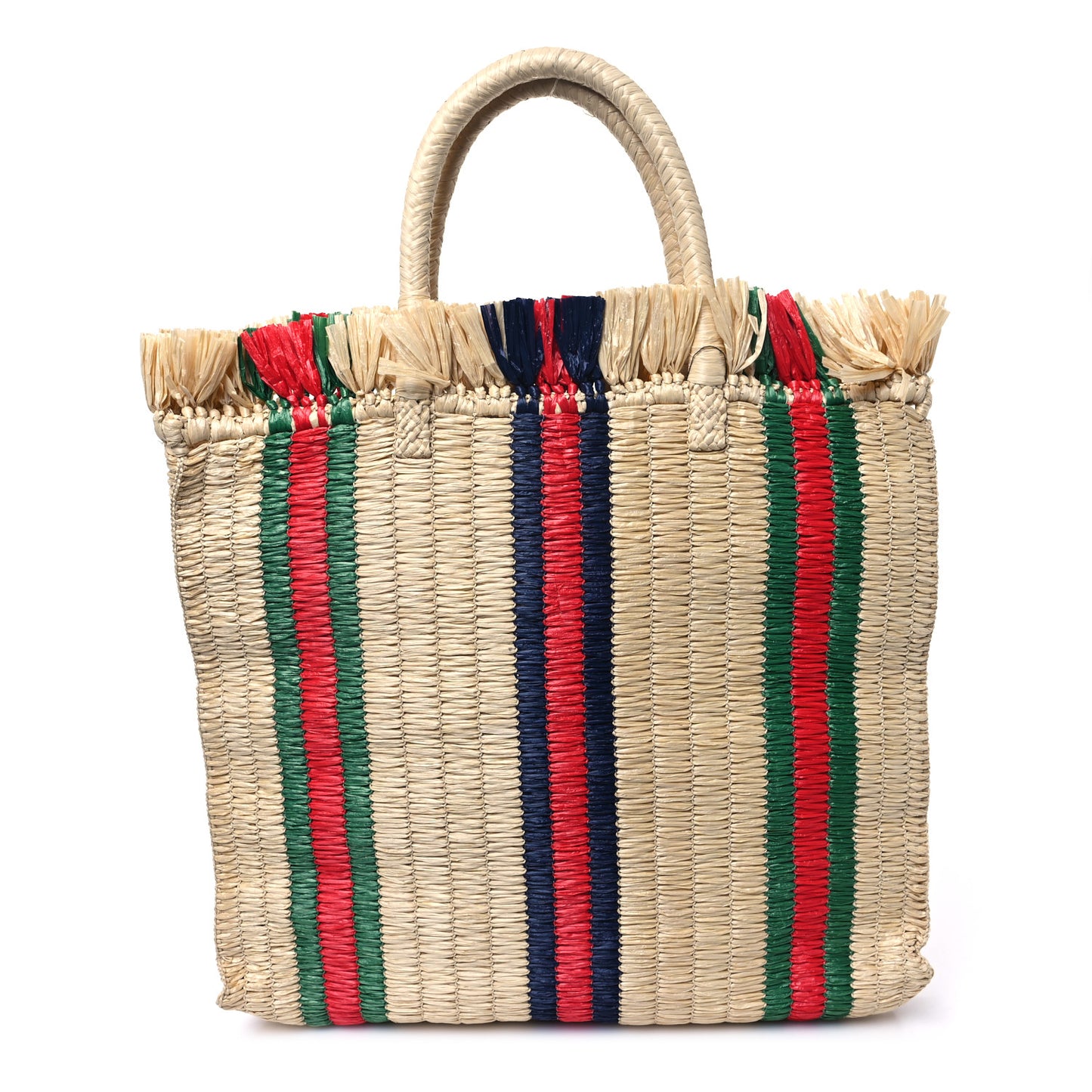 Raffia Linen Web Cestino Tote Bag