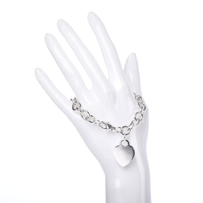 Tiffany Sterling Silver Heart Tag Charm Bracelet 2 of 5
