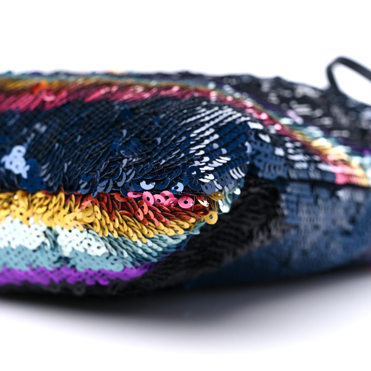 Sequin Drawstring Tote Blue Black Multicolor