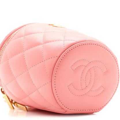 Chanel Lambskin Quilted Afternoon Tea Top Handle Vanity Case With Chain  Light Pink 9 of 10