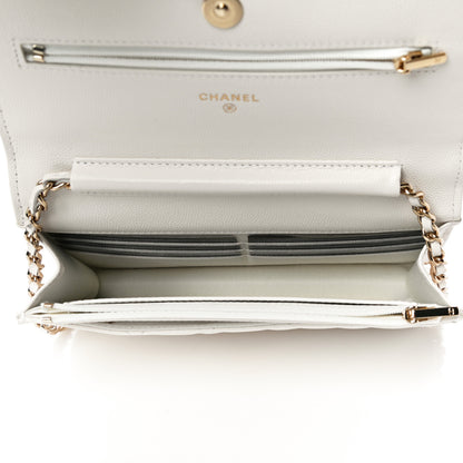 Chanel Caviar Quilted Wallet On Chain WOC White 5 of 12