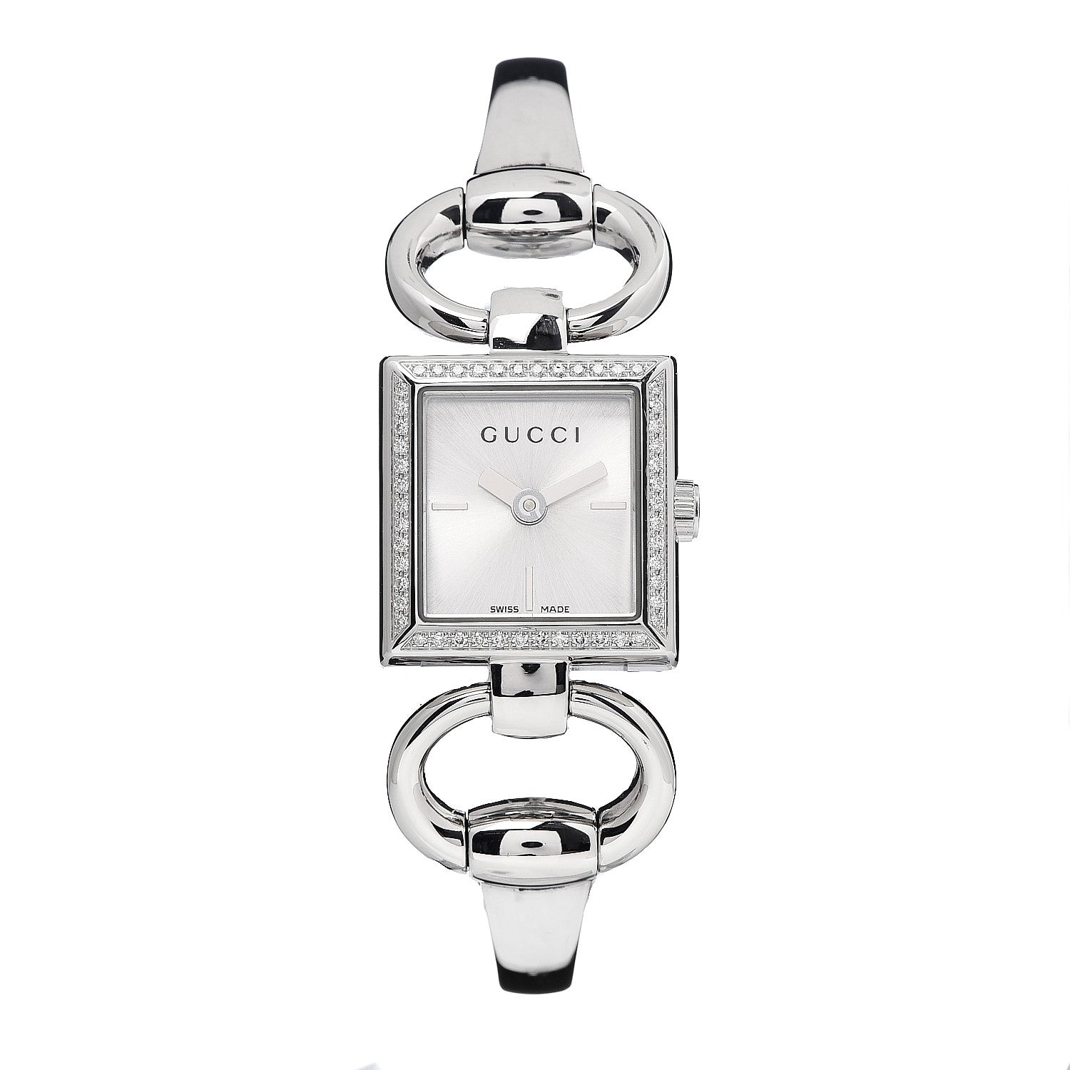 Gucci Stainless Steel Diamond 19mm Tornabuoni Quartz Watch 1 of 7