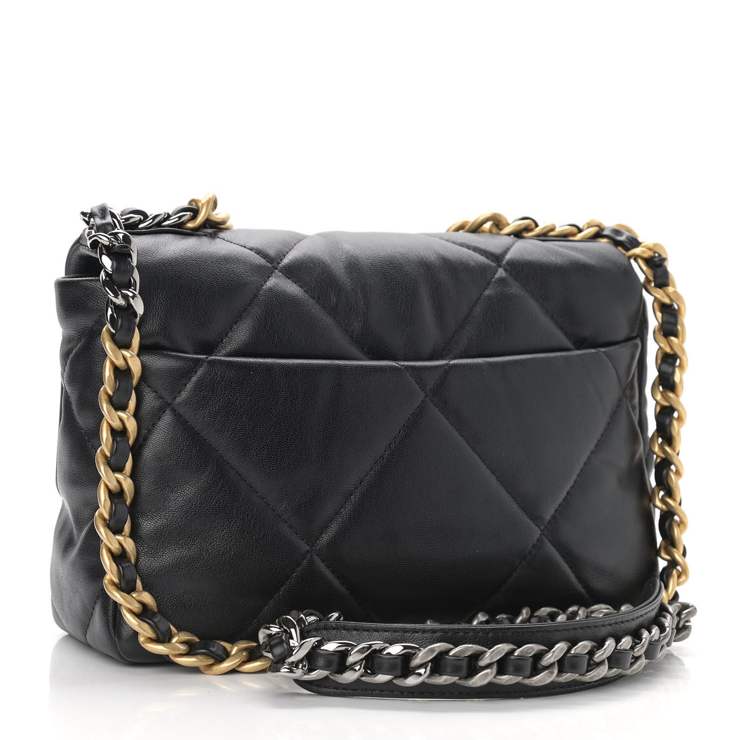 Goatskin Quilted Medium Chanel 19 Flap Black