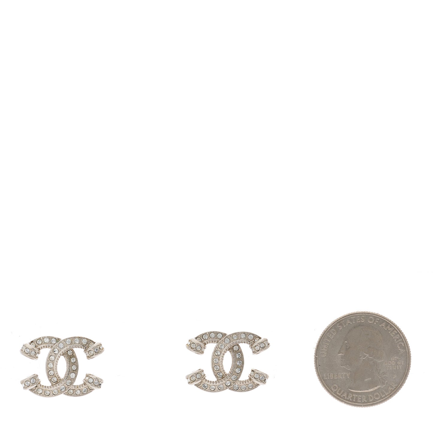 Crystal CC Earrings Silver