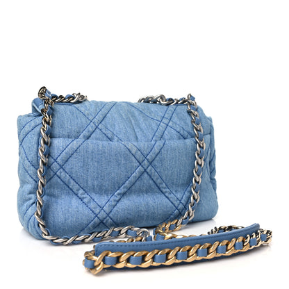 Chanel Denim Quilted Medium Chanel 19 Flap Blue 3 of 10