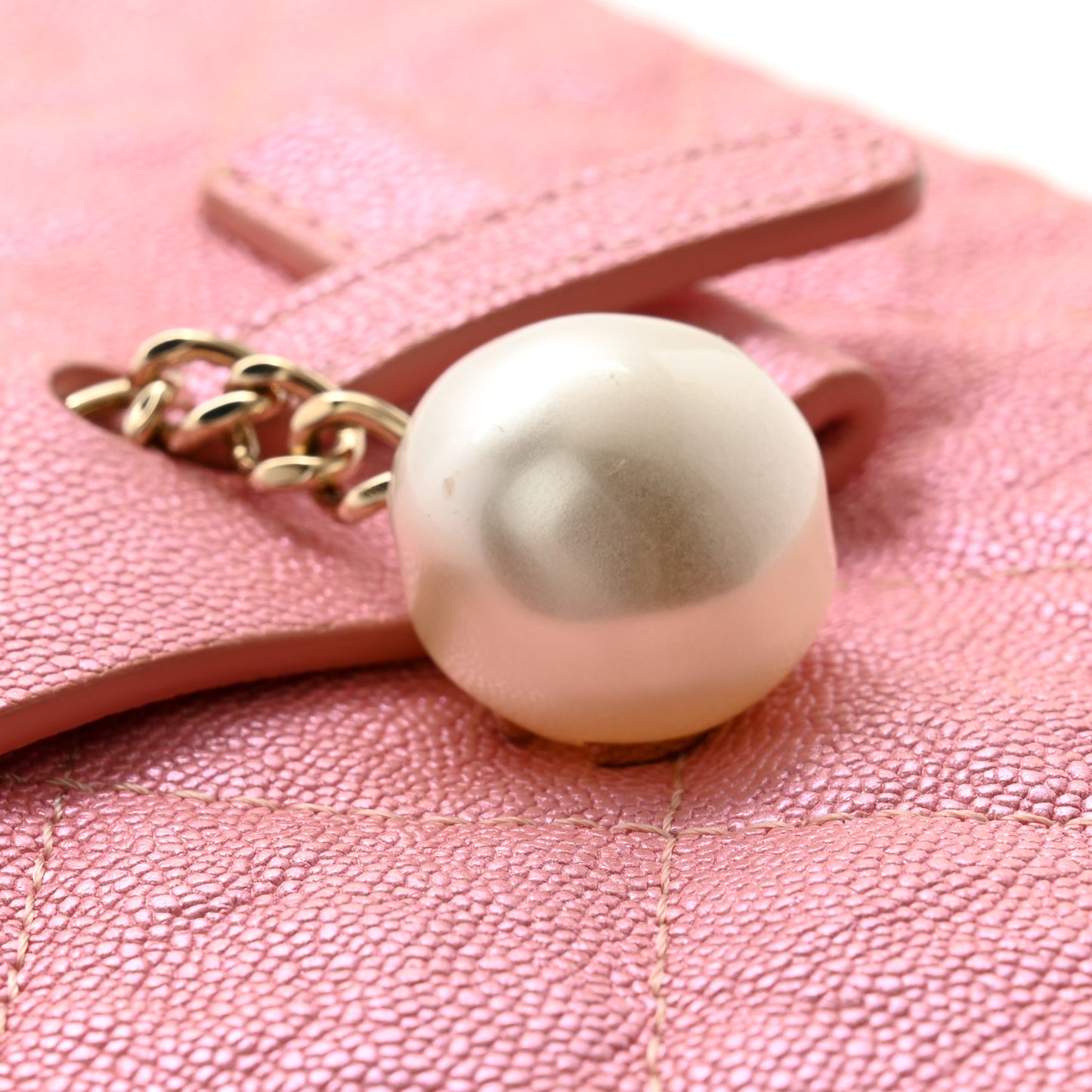 Iridescent Caviar Medium Night by the C Pouch Clutch Rose Pink