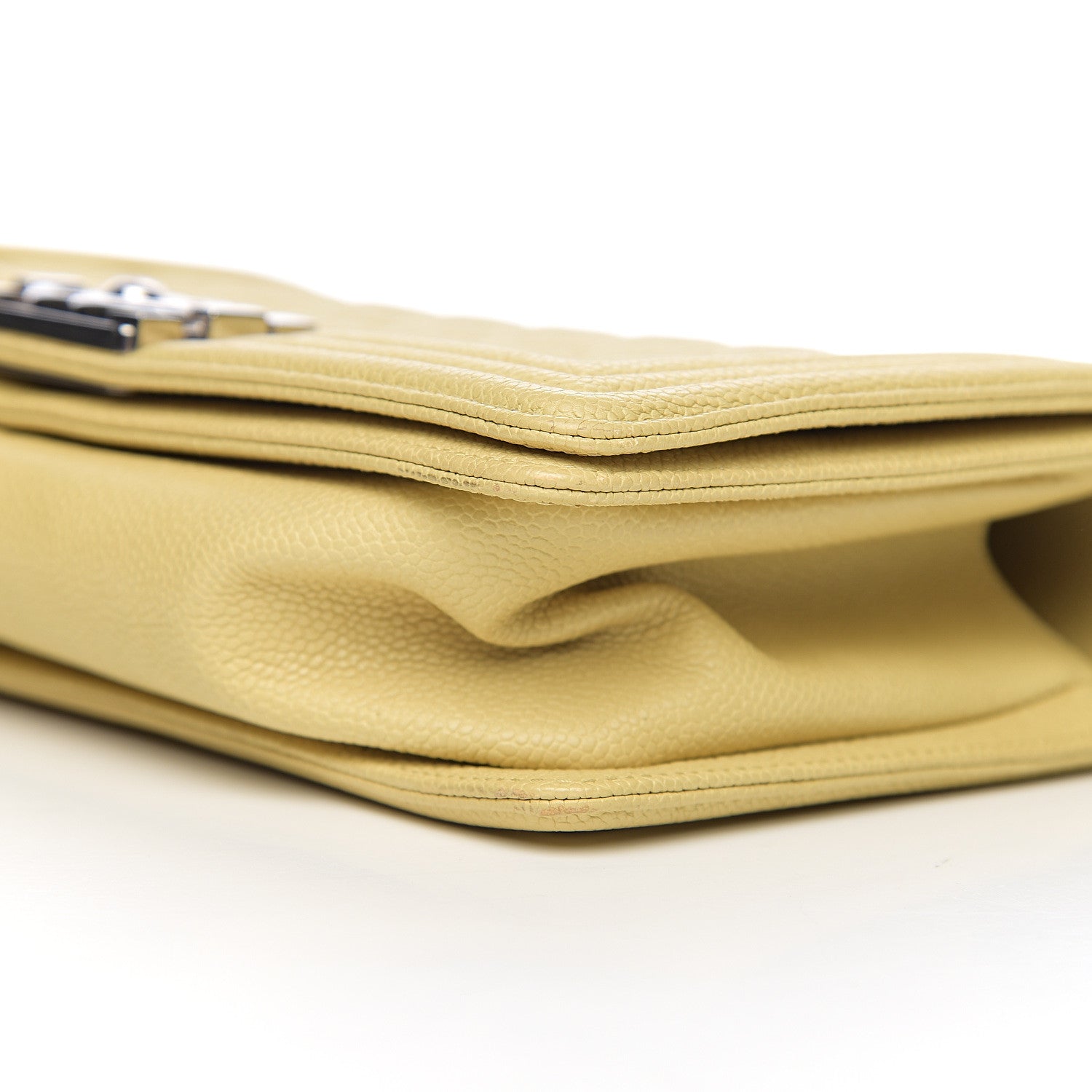 Chanel Caviar Quilted Medium Boy Flap Light Yellow 9 of 11