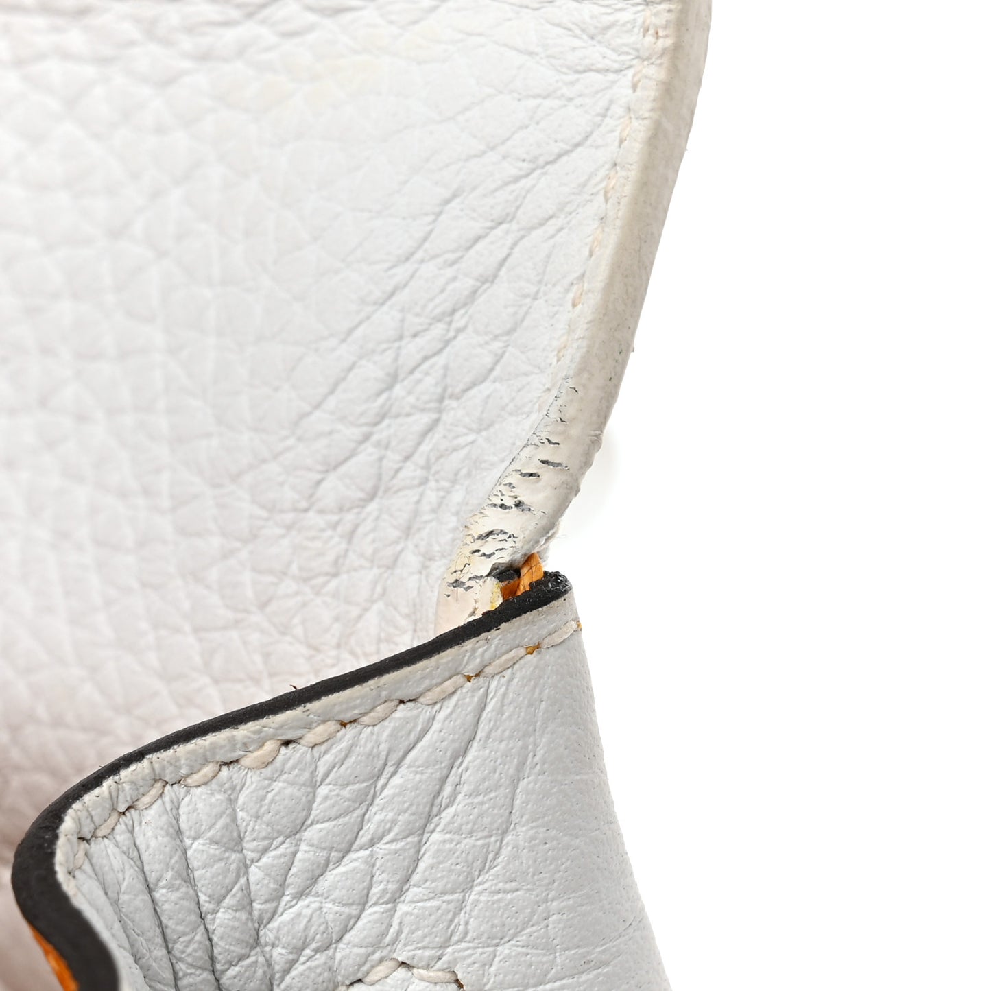 Taurillon Clemence Horseshoe Kelly Retourne 28 White Jaune D'Or