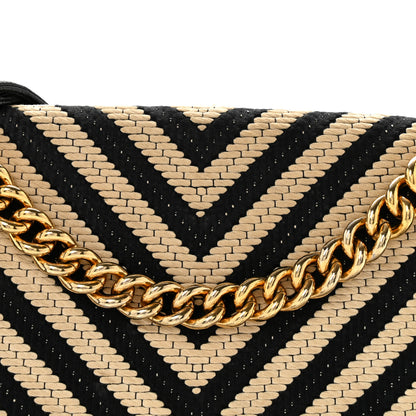 Chanel Fabric Chevron Braided Medium Boy Flap Black White 8 of 14