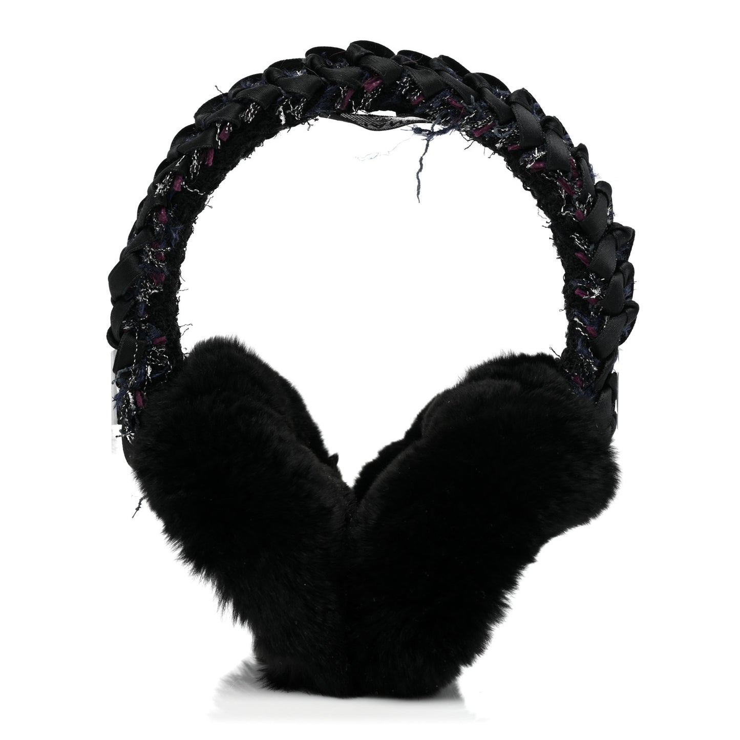 Rabbit Fur Tweed CC Earmuffs Black