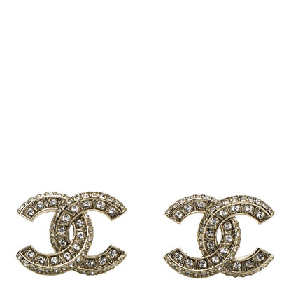 Chanel Crystal CC Earrings Gold 1 of 7