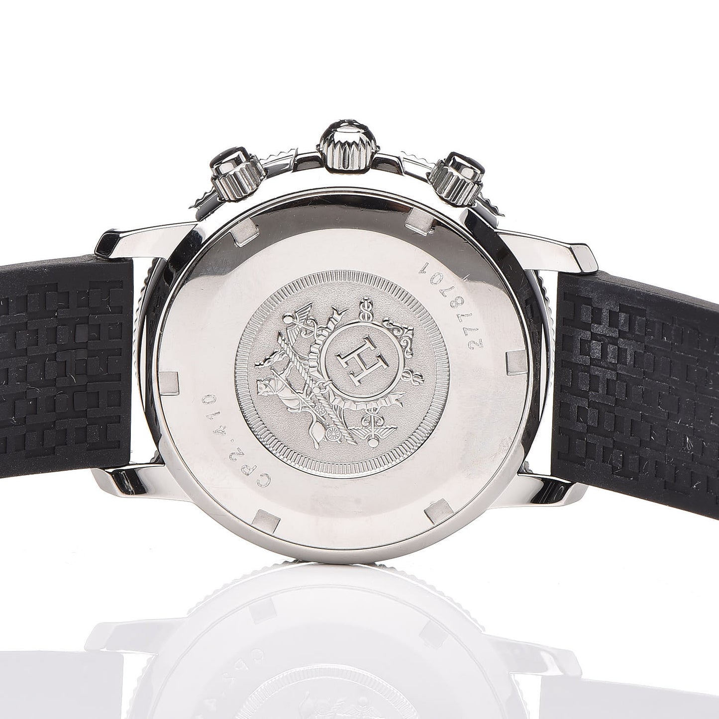 Stainless Steel Rubber 36mm Clipper Chronograph Quartz Watch Noir