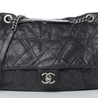 Chanel Calfskin Coco Pleats Flap Black 8 of 17