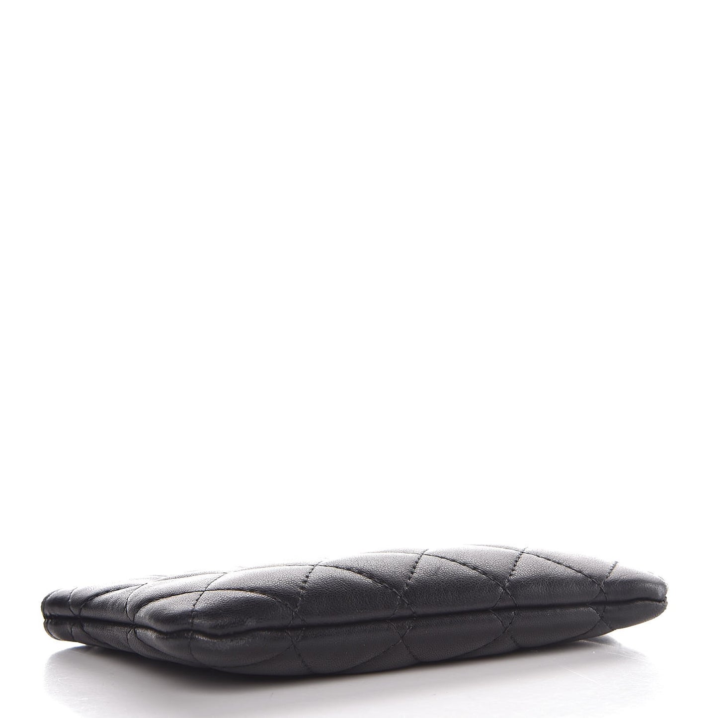Lambskin Quilted Small Cosmetic Case Black