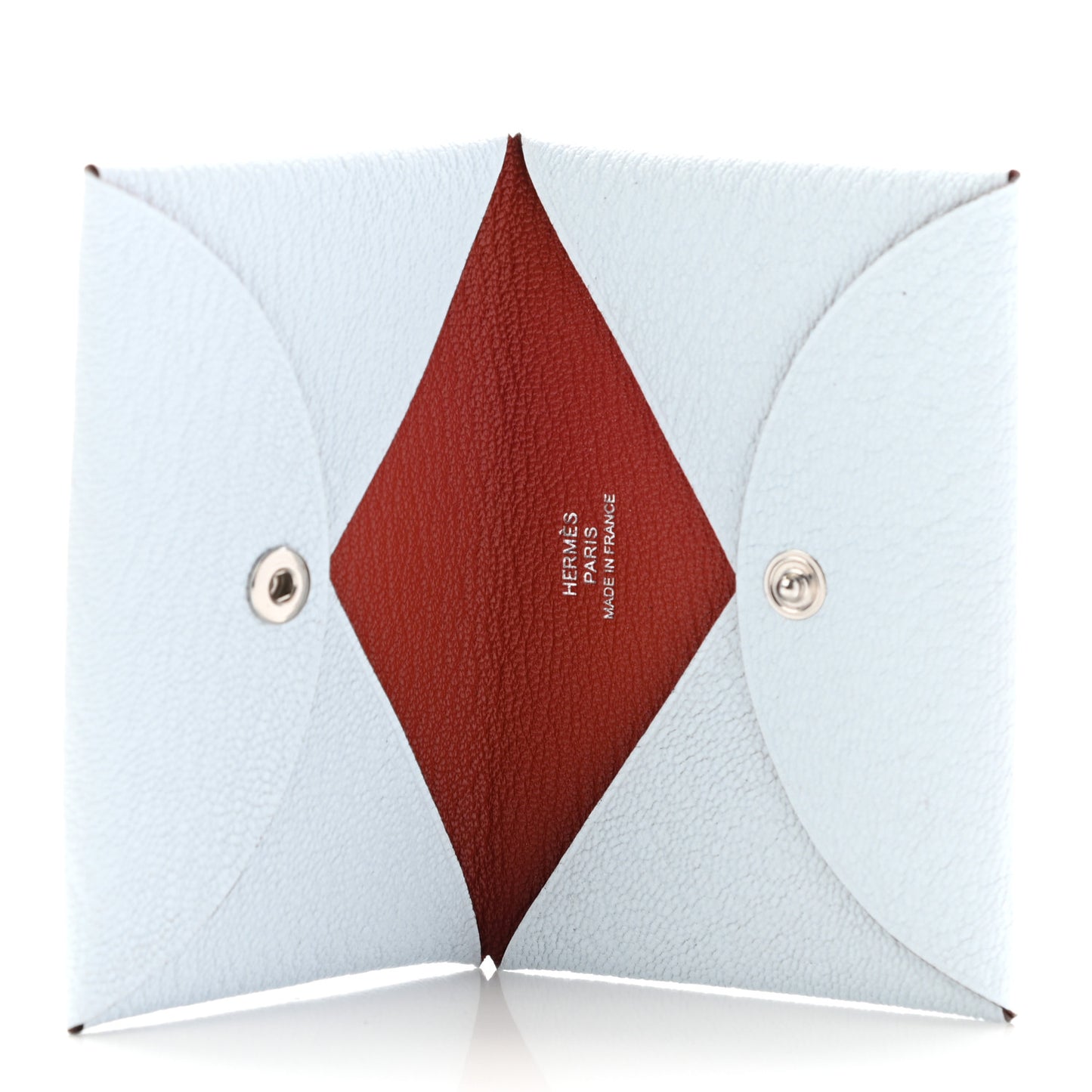 Chevre Mysore Verso Calvi Card Case Bleu Brume Brique