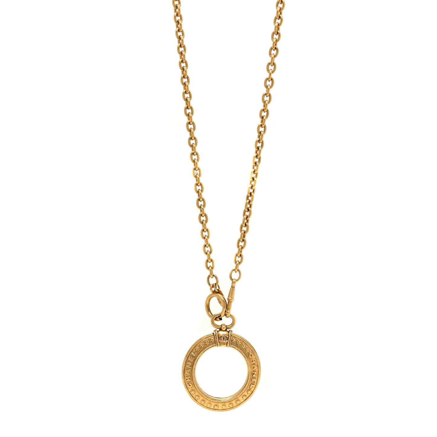Loupe Magnifying Glass Necklace Gold