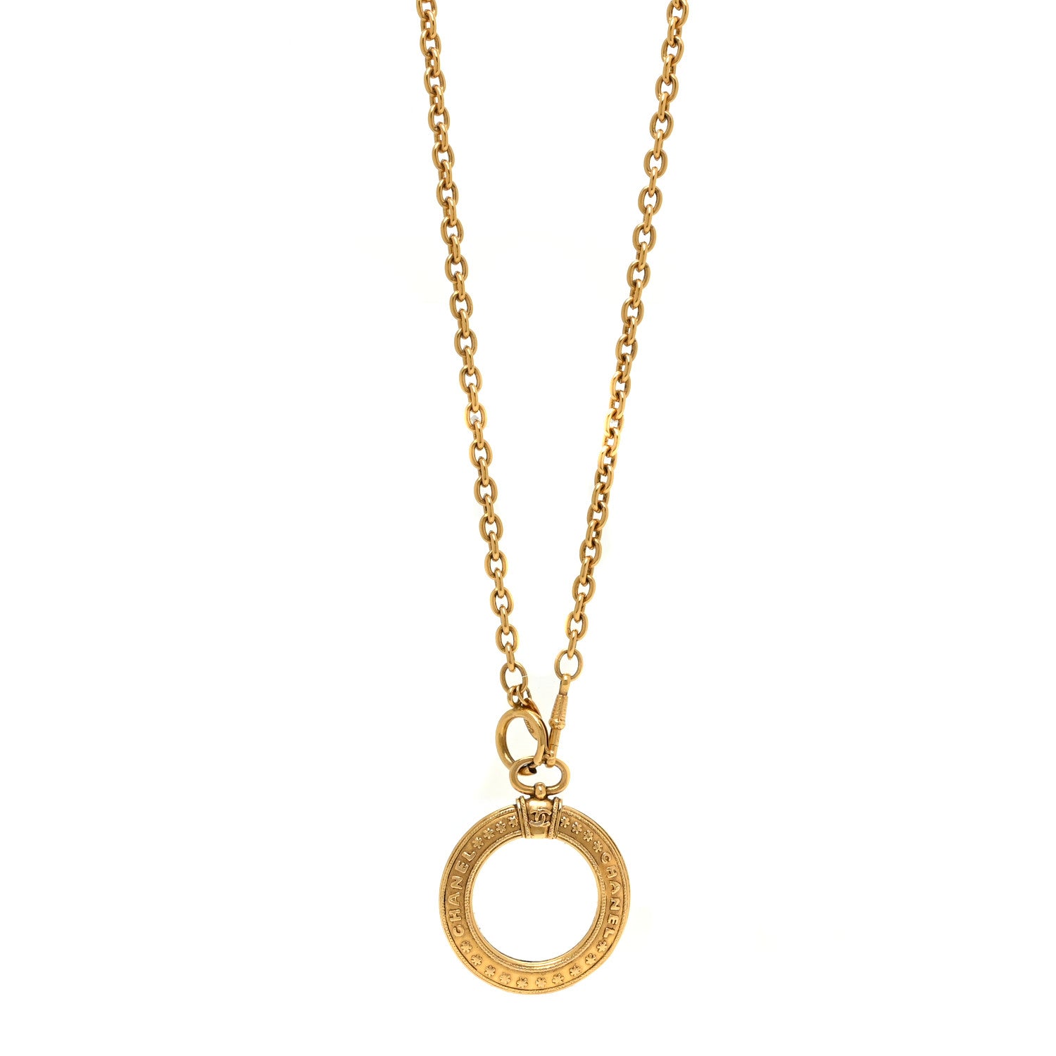 Chanel Loupe Magnifying Glass Necklace Gold 1 of 6