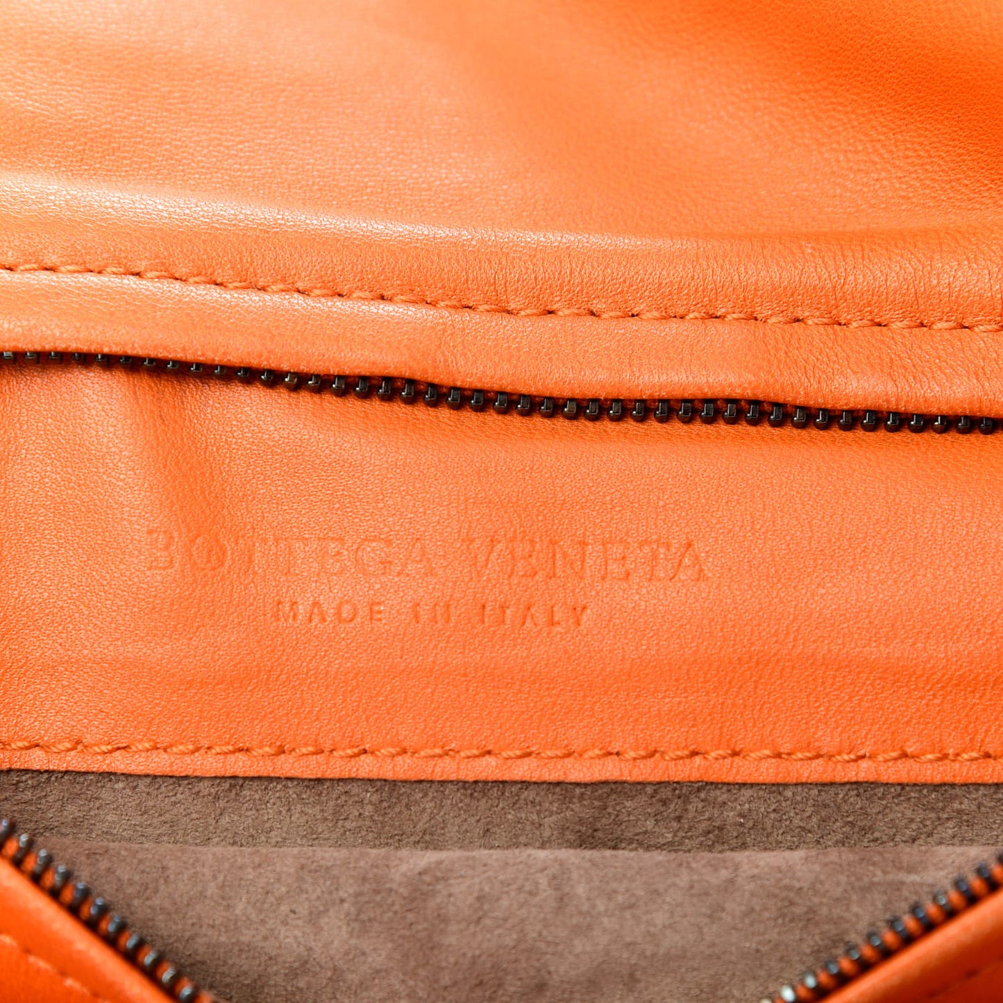 Nappa Intrecciato Turnlock Clutch Tangerine