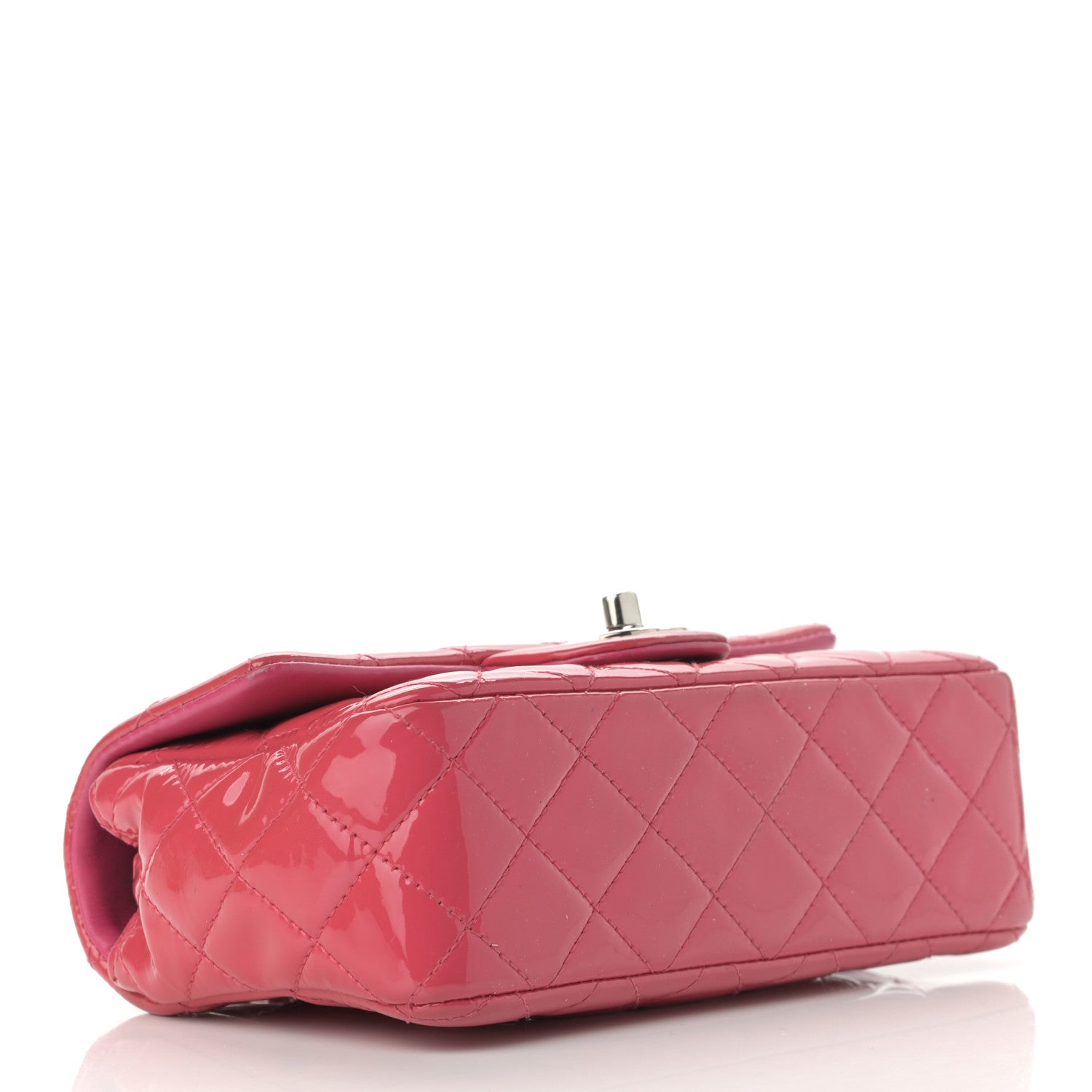Chanel Patent Calfskin Quilted Mini Rectangular Flap Pink 3 of 12