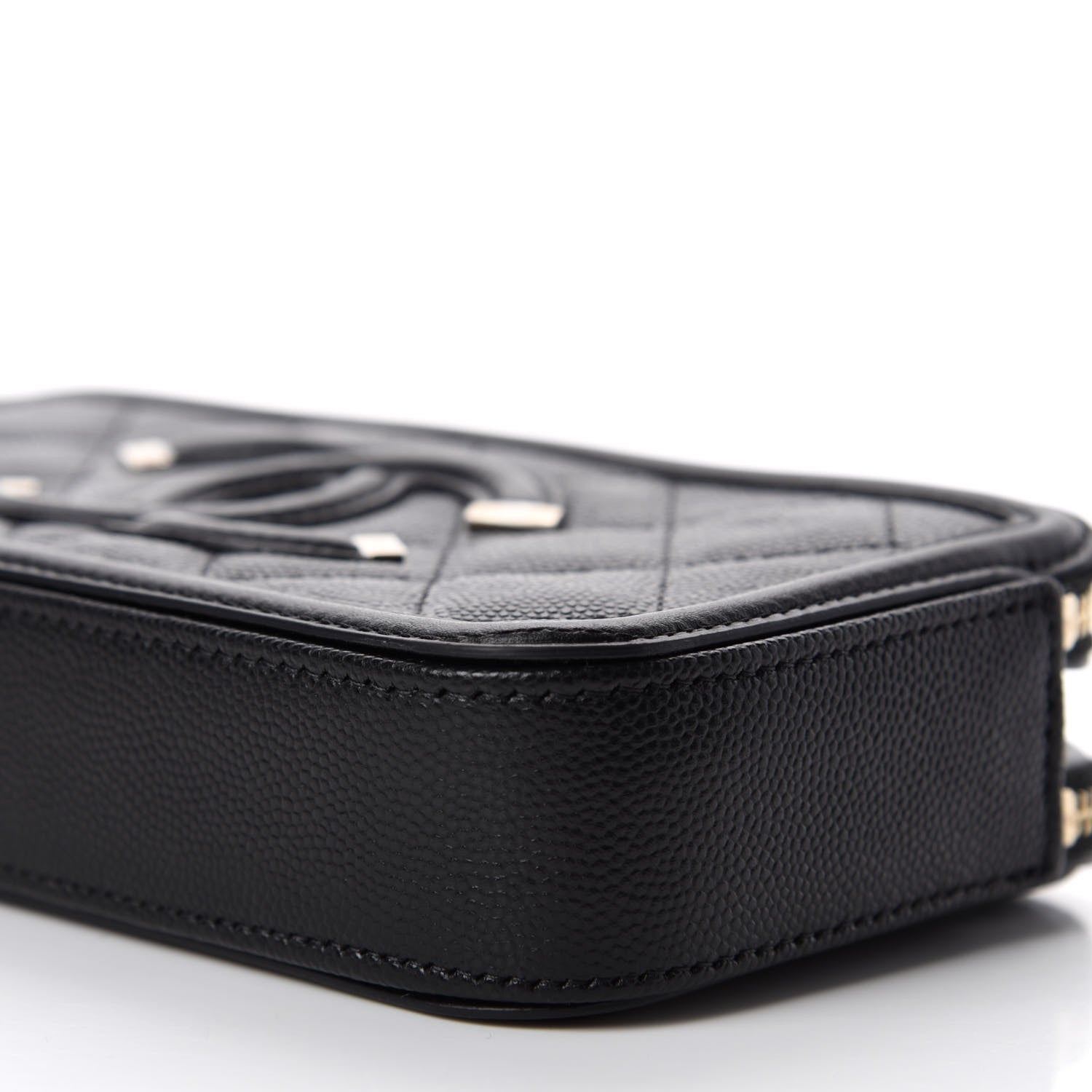 Chanel Caviar Quilted CC Filigree Clutch With Chain Black 7 of 12