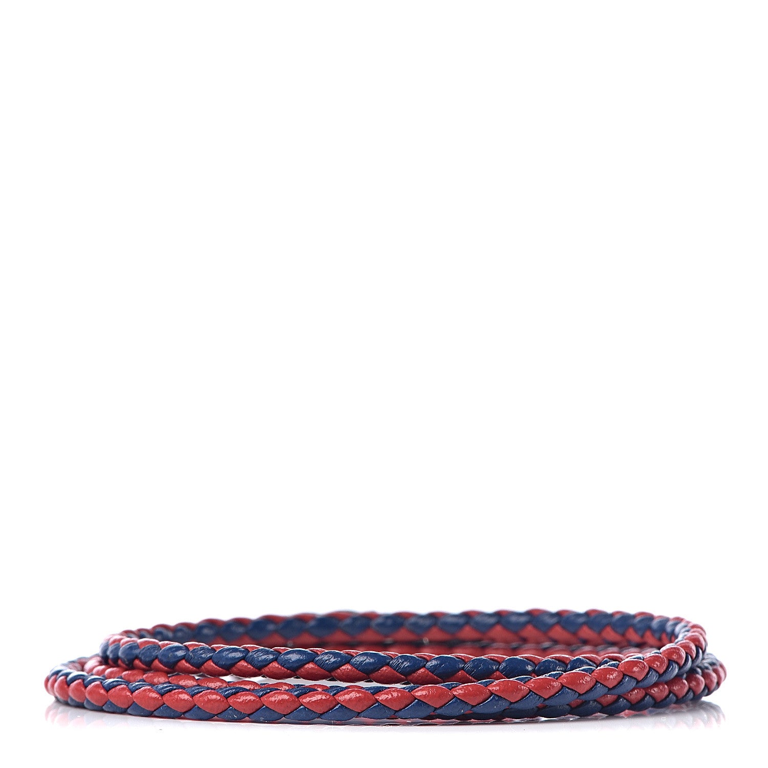 David Yurman Sterling Silver Leather Mens Chevron Triple-Wrap Bracelet Red Blue 3 of 4