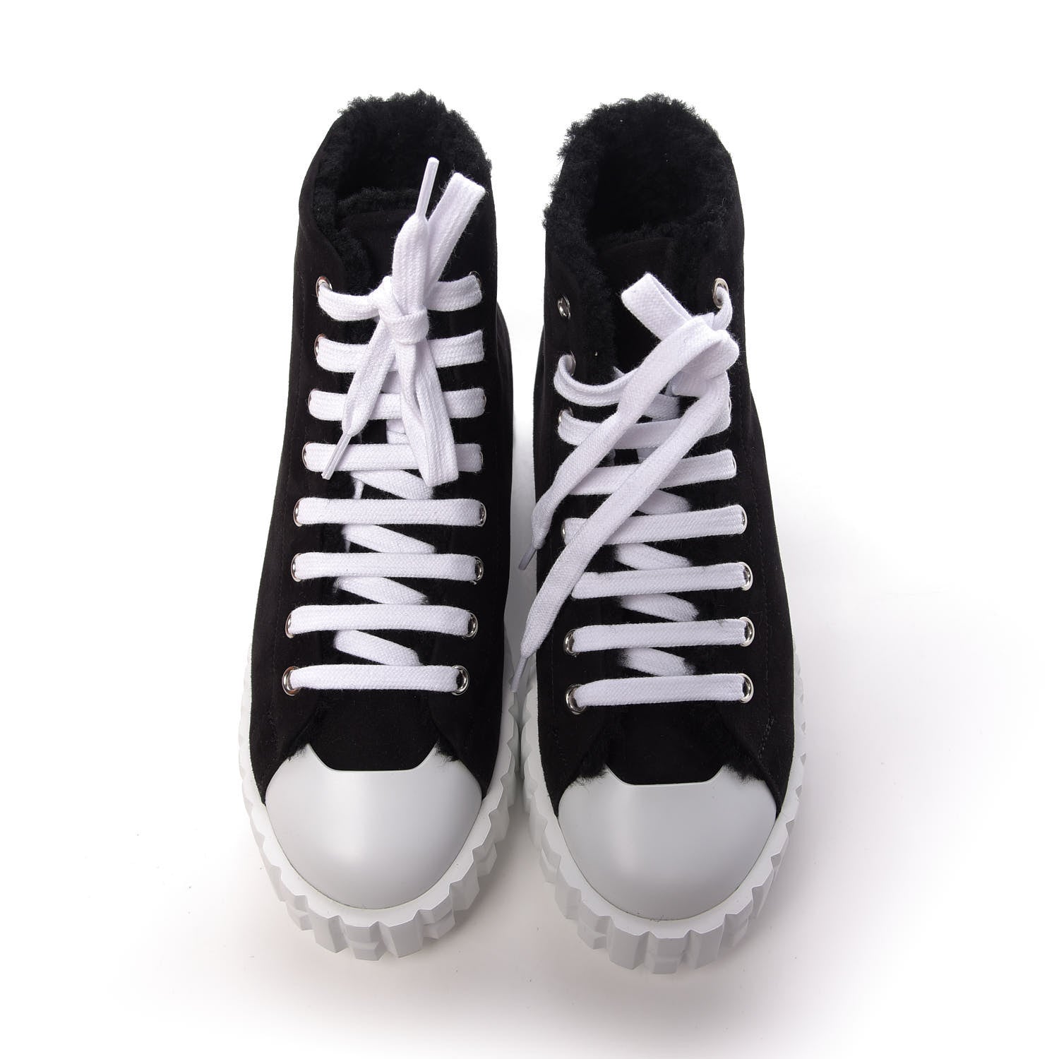 Hermes Woolskin Calfskin Womens Climb Sneakers 36 Black 5 of 9