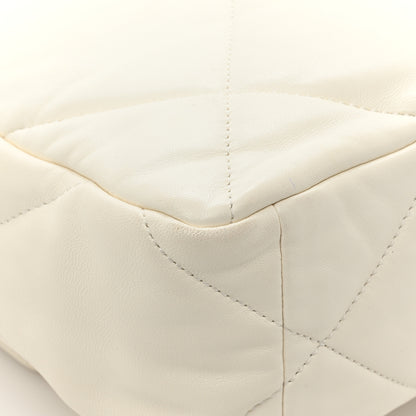 Chanel Lambskin Quilted Large Chanel 19 Flap White 12 of 13