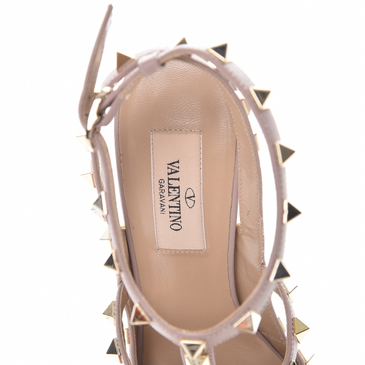 Valentino Garavani Patent Rockstud Ankle Strap 100mm Pumps 36 Naples Yellow Poudre 7 of 8