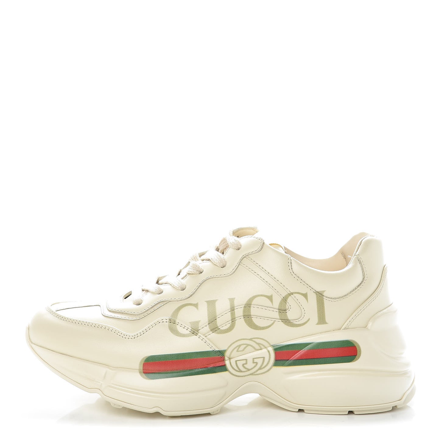Calfskin Logo Womens Rhyton Sneakers 36 Ivory