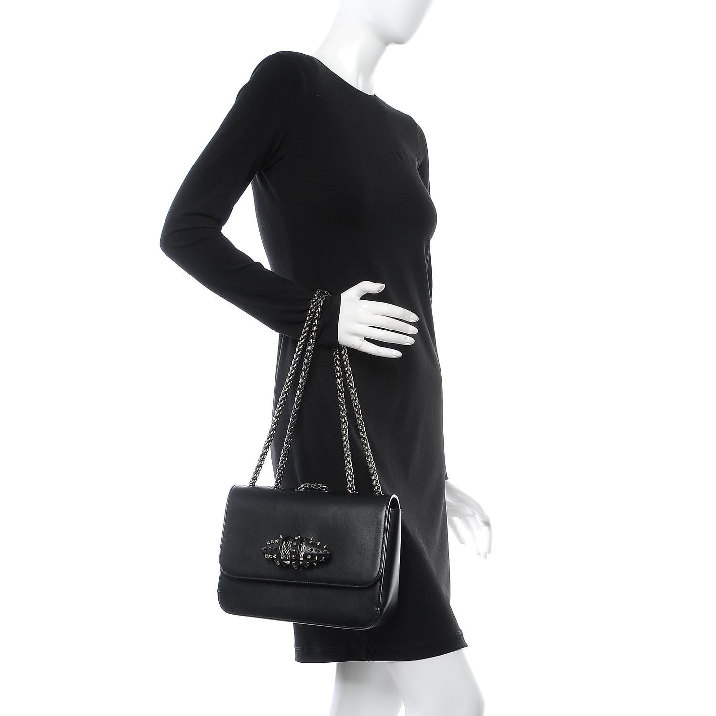 Calfskin Small Sweety Charity NV Shoulder Bag Black
