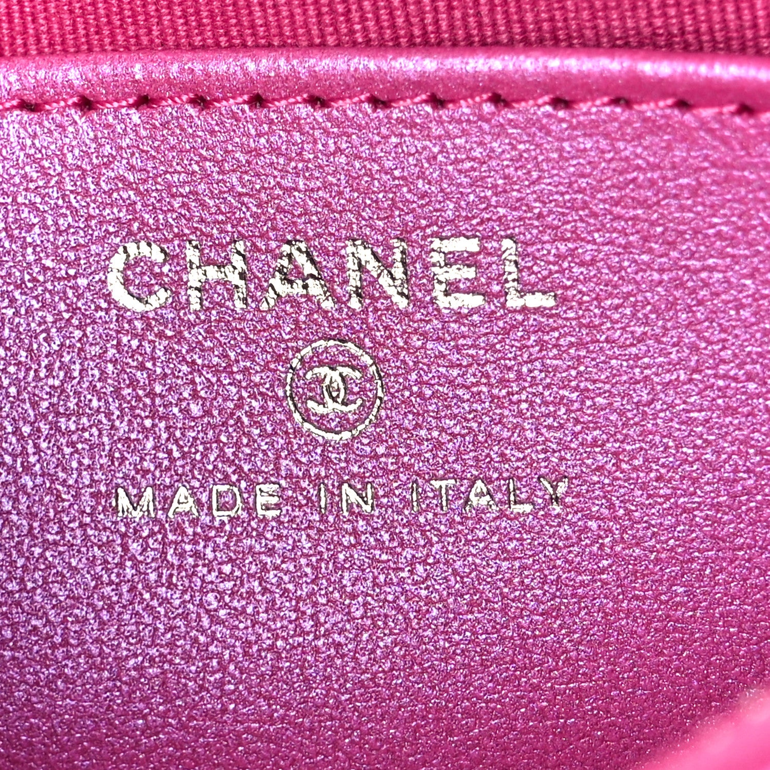 Chanel Iridescent Mirror Goatskin Clutch With Chain Pink 6 of 11