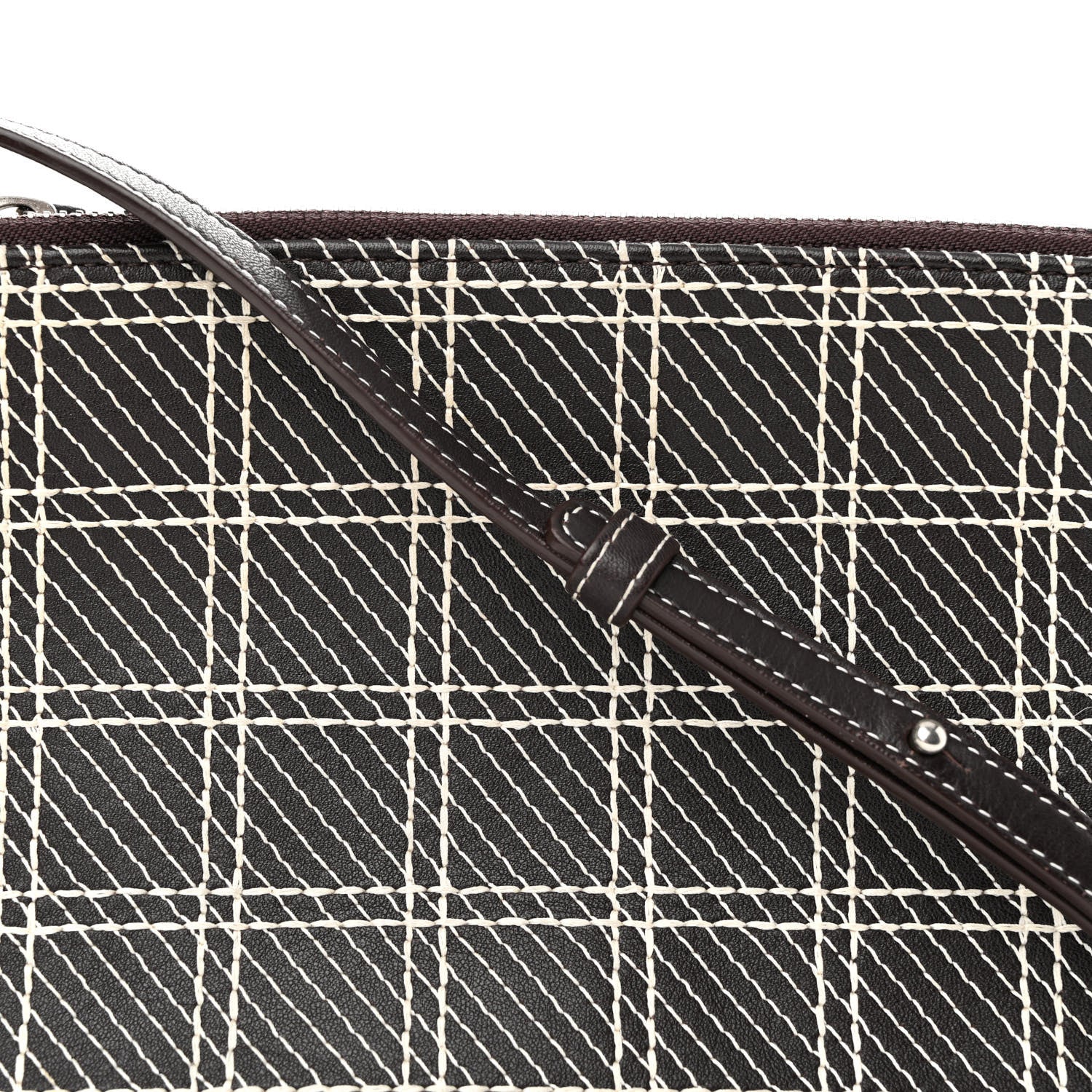 Celine Lambskin Small Trio Crossbody Bag White Brown 10 of 13