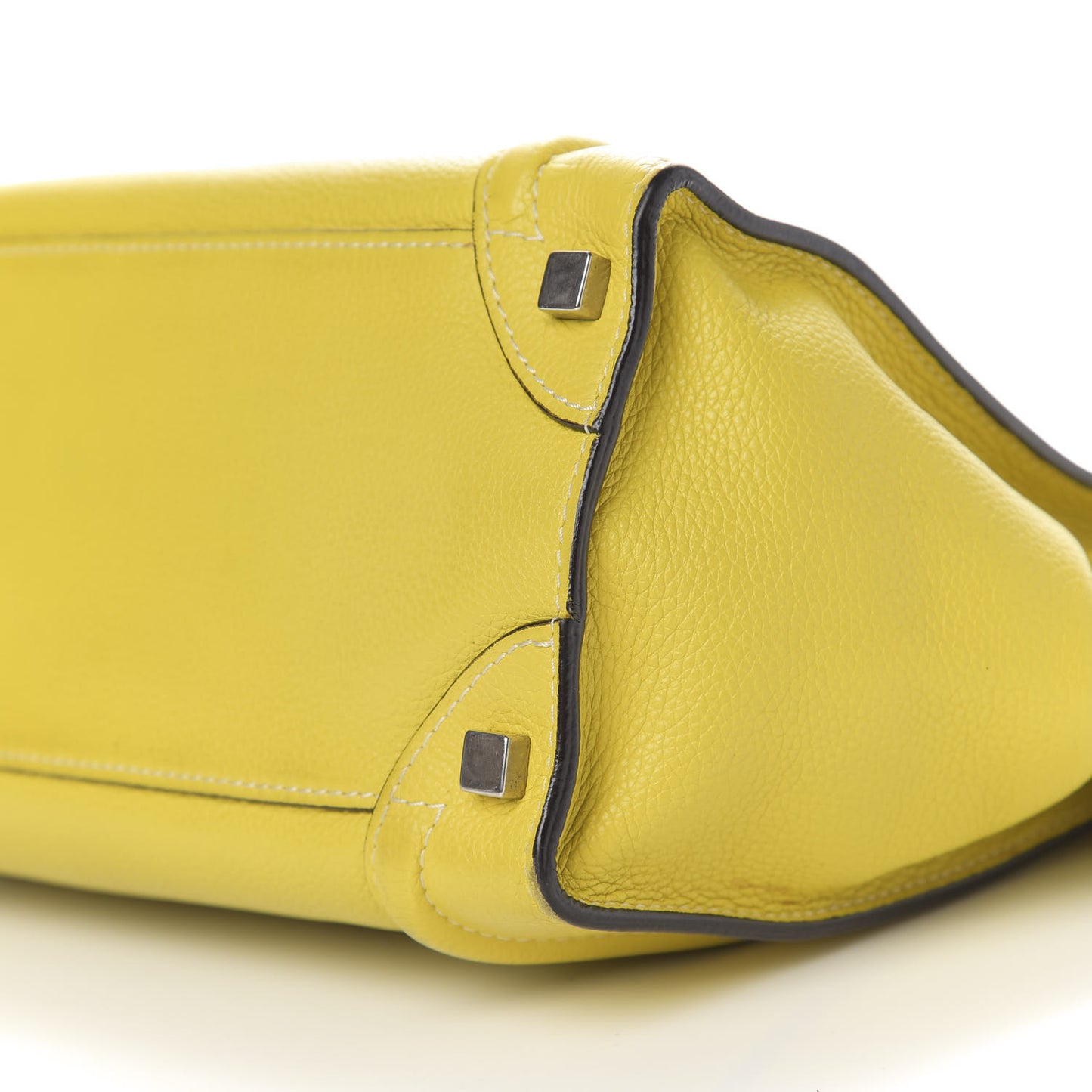 Drummed Calfskin Micro Luggage Citron