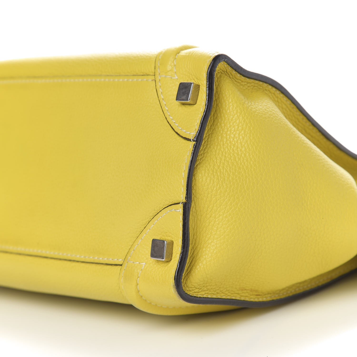 Celine Drummed Calfskin Micro Luggage Citron 8 of 9