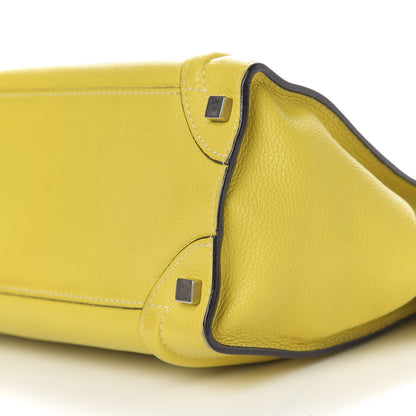 Celine Drummed Calfskin Micro Luggage Citron 8 of 9