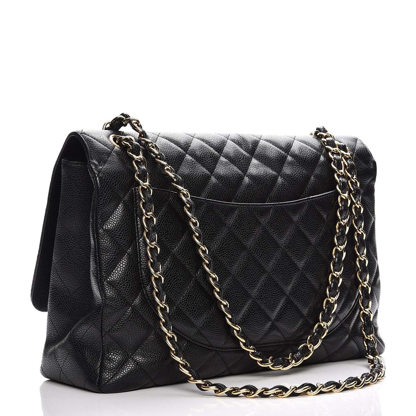 Caviar Quilted Maxi Single Flap Black