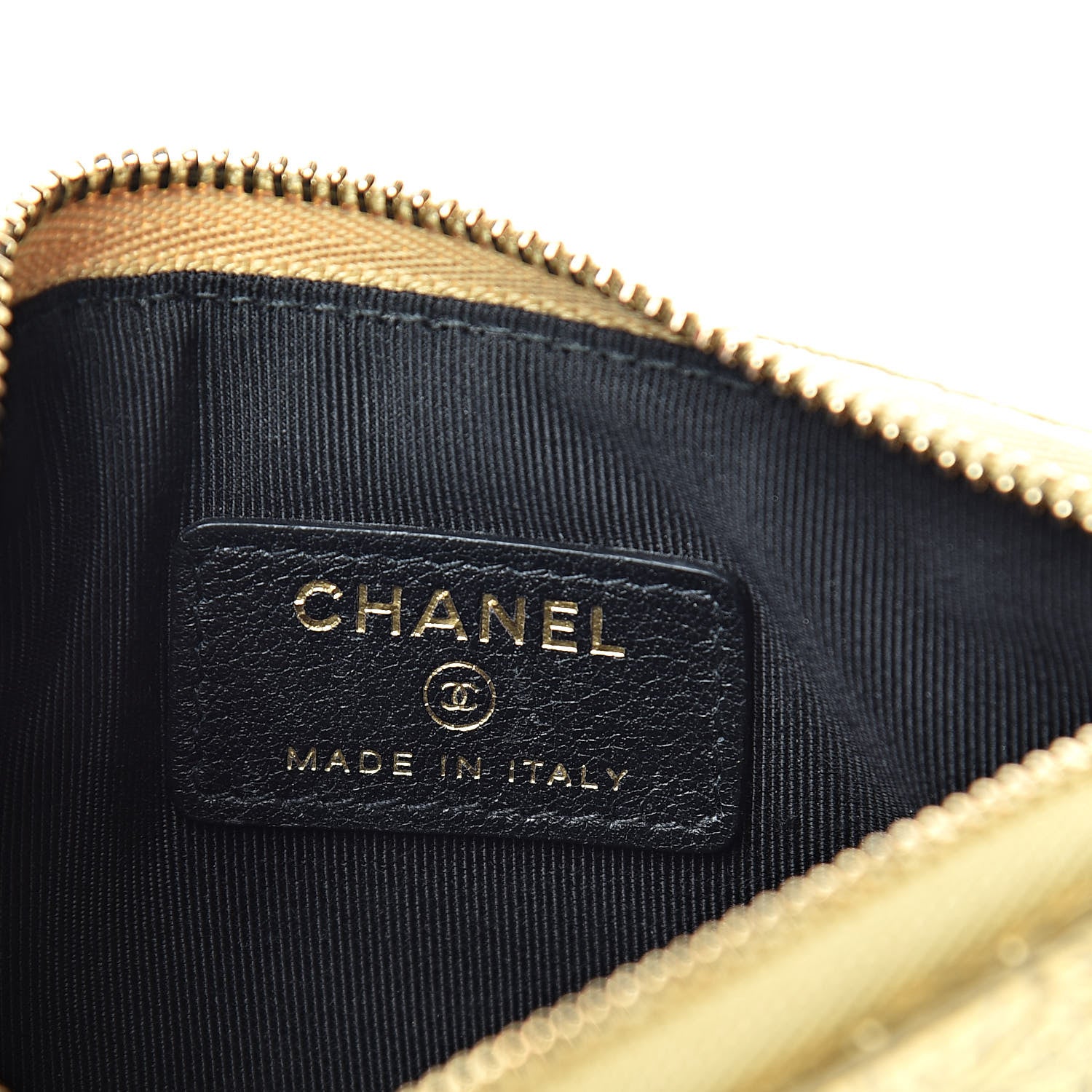 Chanel Metallic Calfskin Crocodile Embossed Cocodile Cosmetic Case Gold 6 of 7