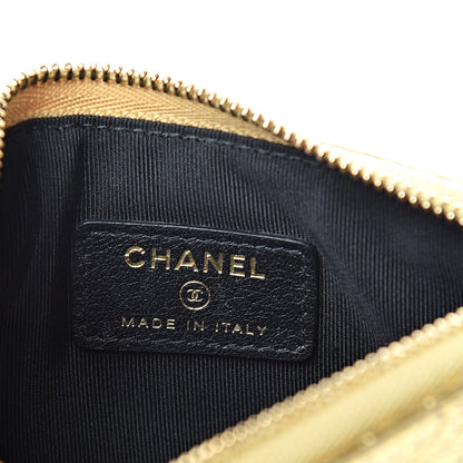 Chanel Metallic Calfskin Crocodile Embossed Cocodile Cosmetic Case Gold 6 of 7