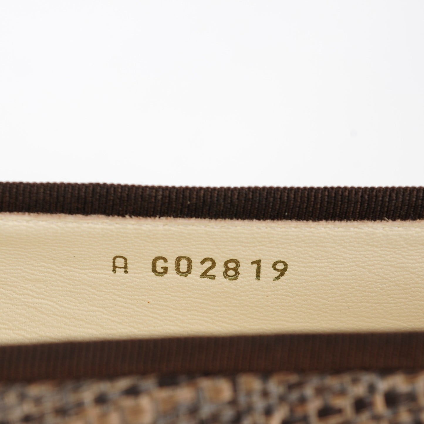 Tweed Ribbon Metallic Crackled Calfskin CC Cap Toe Ballerina Flats 38.5 Brown Gold