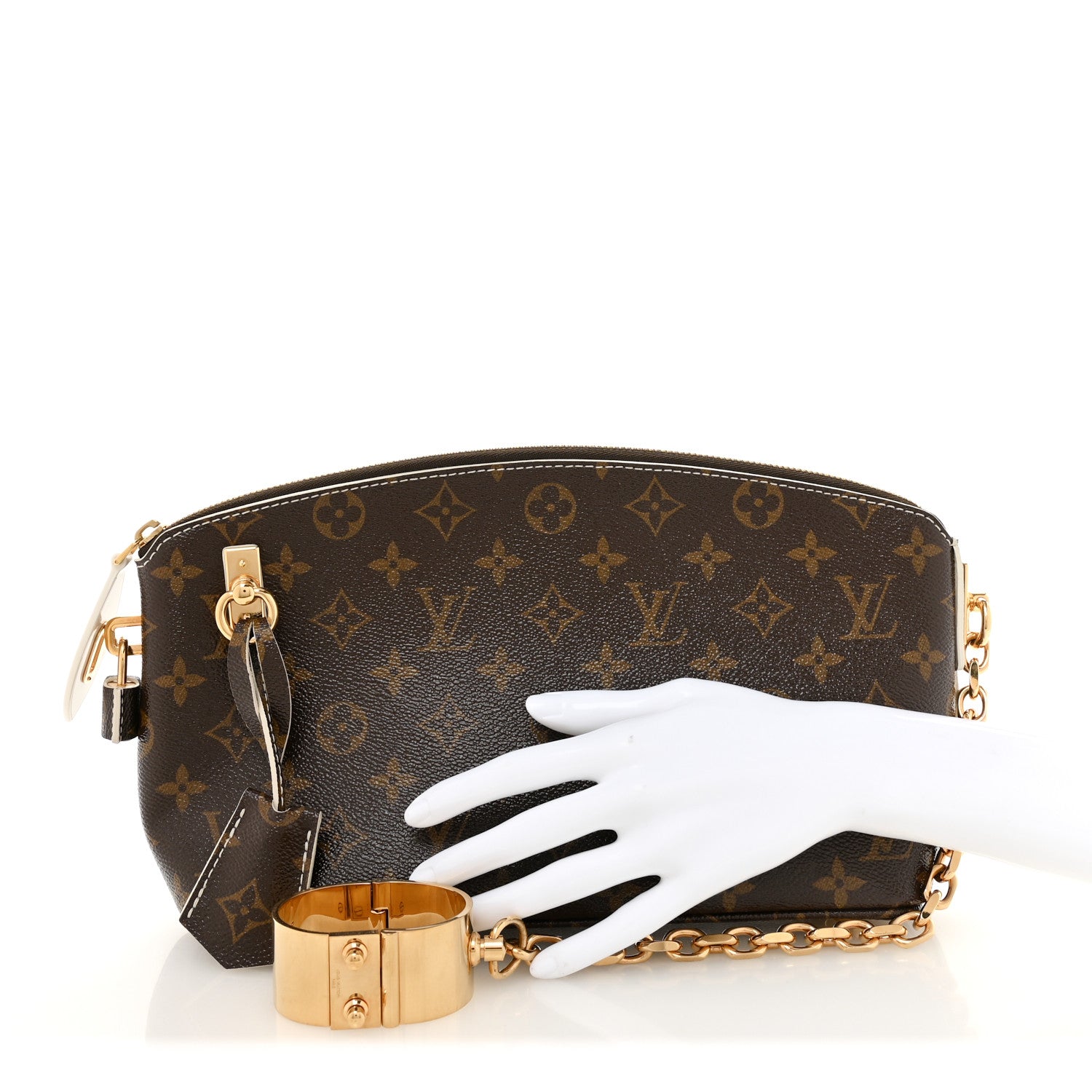 Louis Vuitton Monogram Shine Fetish Lockit Clutch 2 of 9