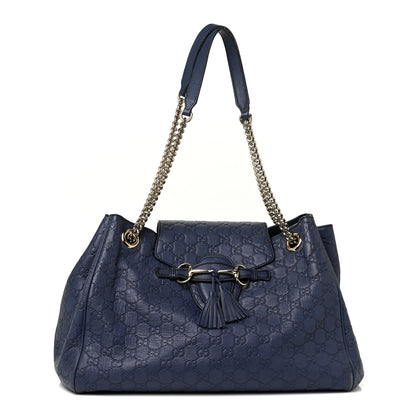 Gucci Guccissima Medium Emily Shoulder Bag Blue 1 of 21